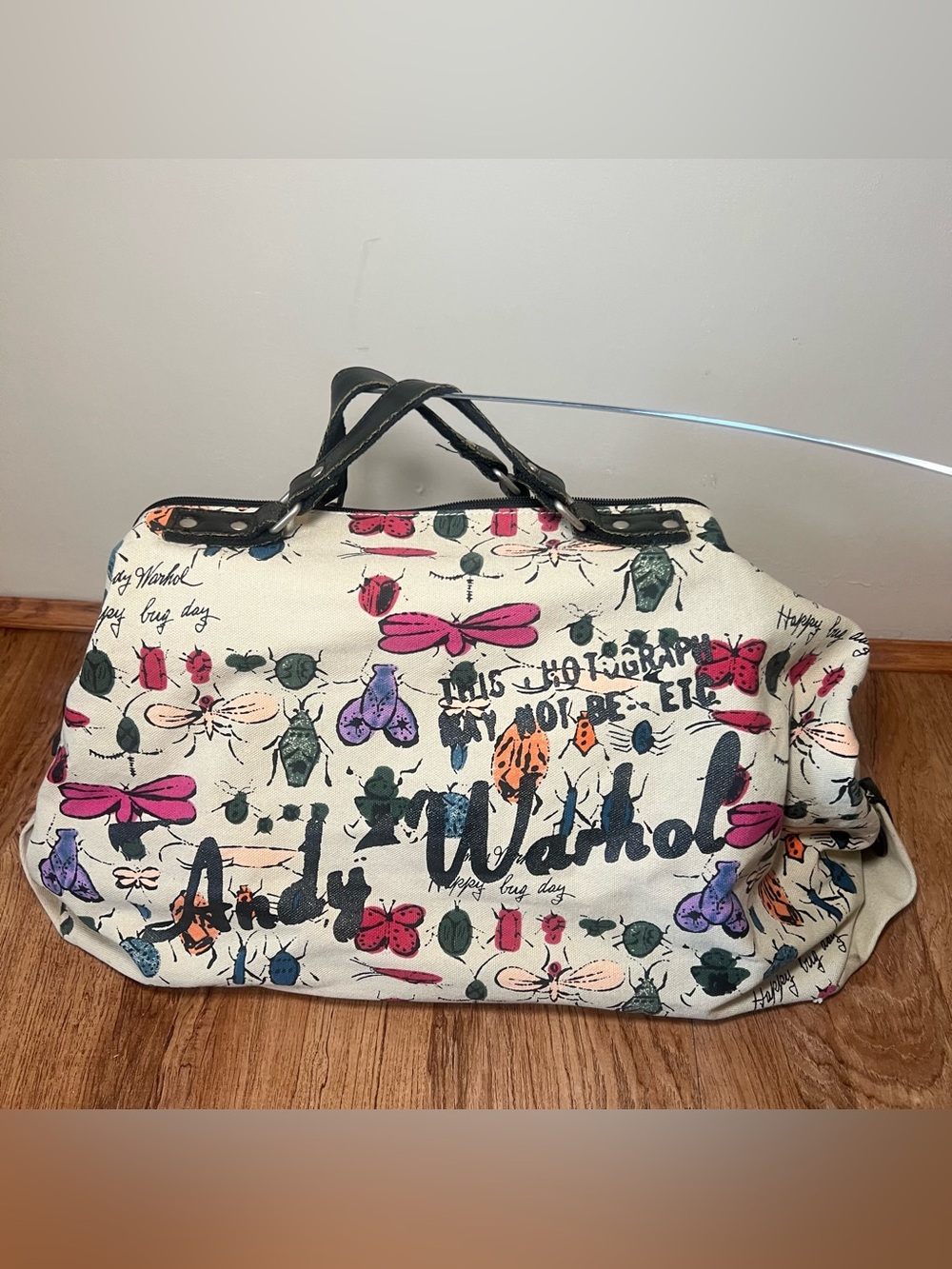 Andy Warhol RARE ‘happy Bug Day’ Duffel Bag Canvas Large